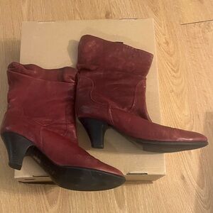 Genuine Leather Slouch Booties
